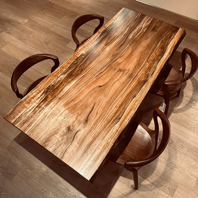 吉祥寺店　パプアニューギニアウォールナット　幅180×奥行75-83×厚み5(cm)